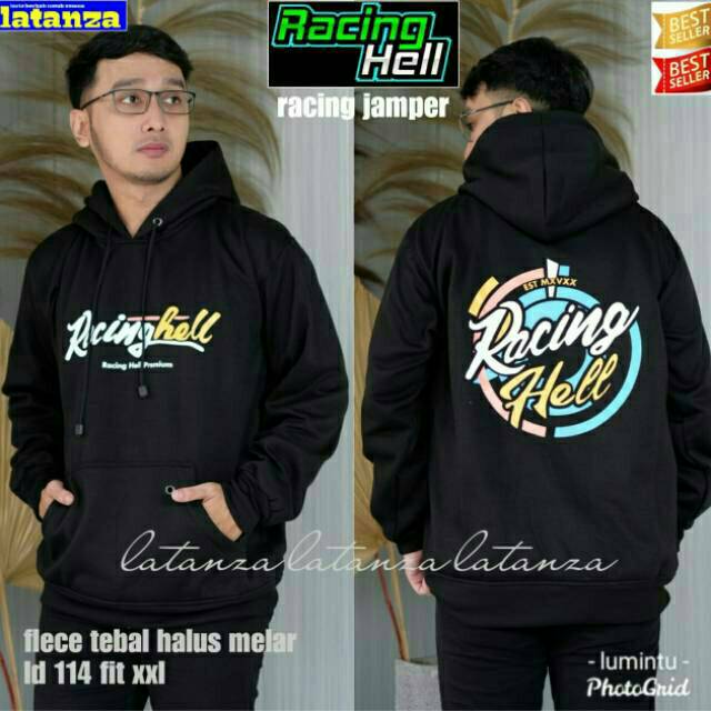 Jaket Hoodie Racing Hell Baru- Sweater Racing Hell Keren-Hoodie Salur Racing Hell