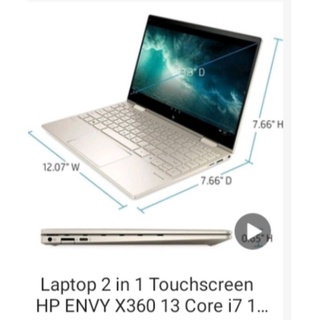 Laptop 2 in 1 Touchscreen HP ENVY X360 13 Core i7 1165G7 8GB 512GB ssd FHD Win10