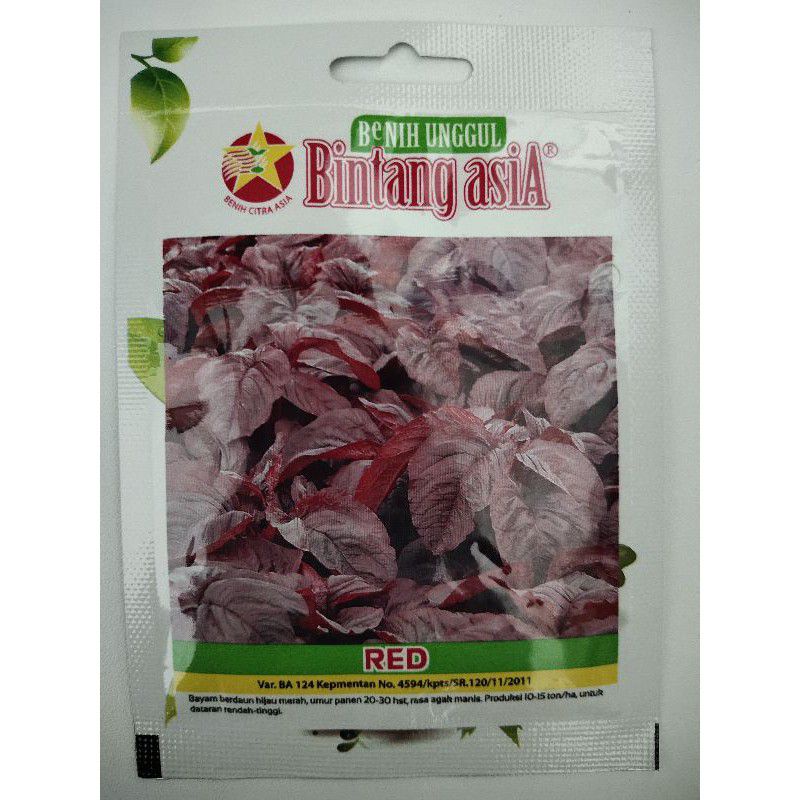Benih Bayam Merah Bintang Asia Kemasan 5