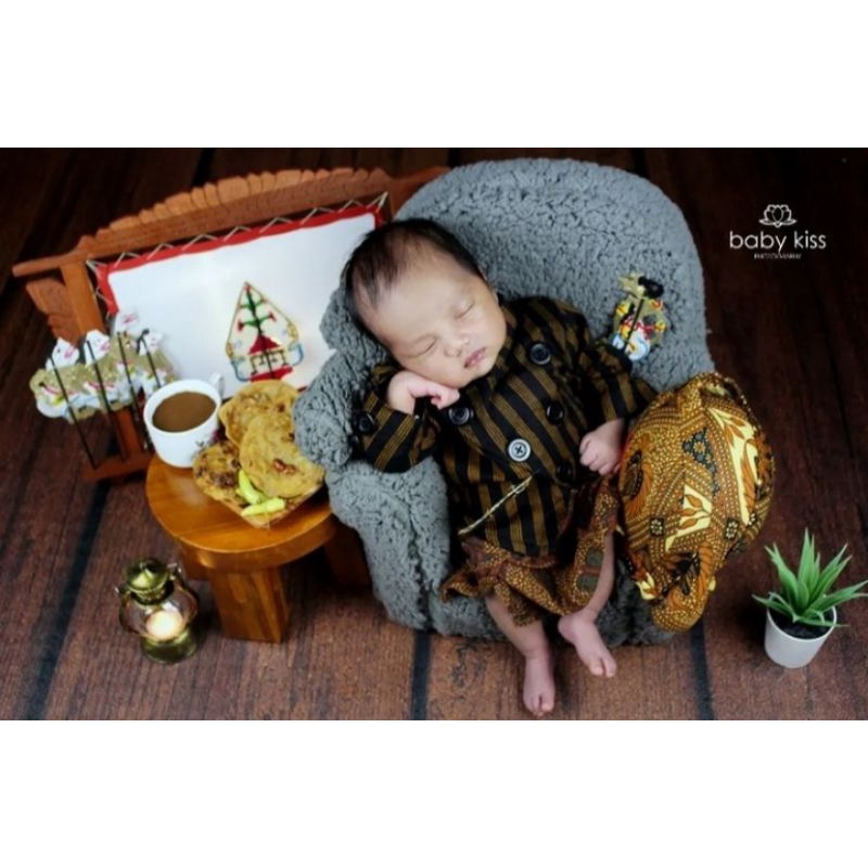 Beskap Lurik Anak Beskap Anak Baju Adat Jawa Beskap Bayi Beskap Jawa Baju Adat Anak Laki-laki