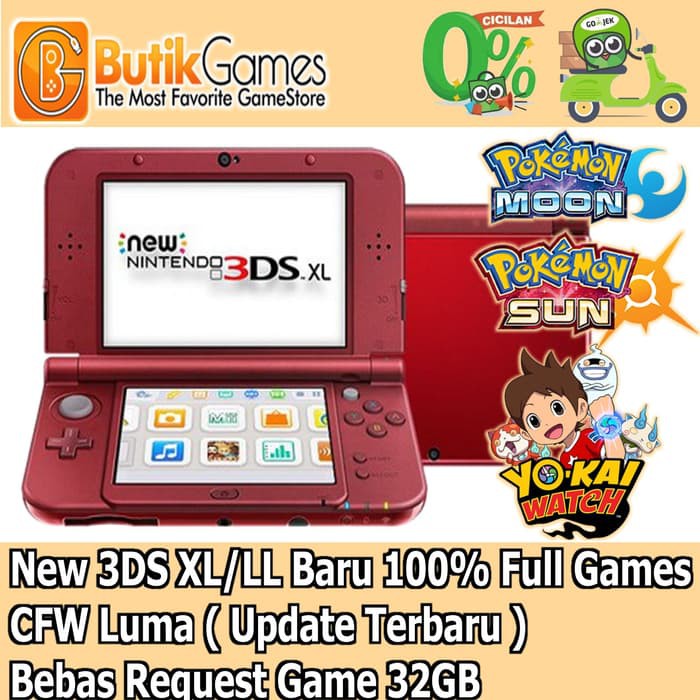 HOT PRICE  New 3ds XL / LL Nintendo 3dsxl CFW permanent 32 gb