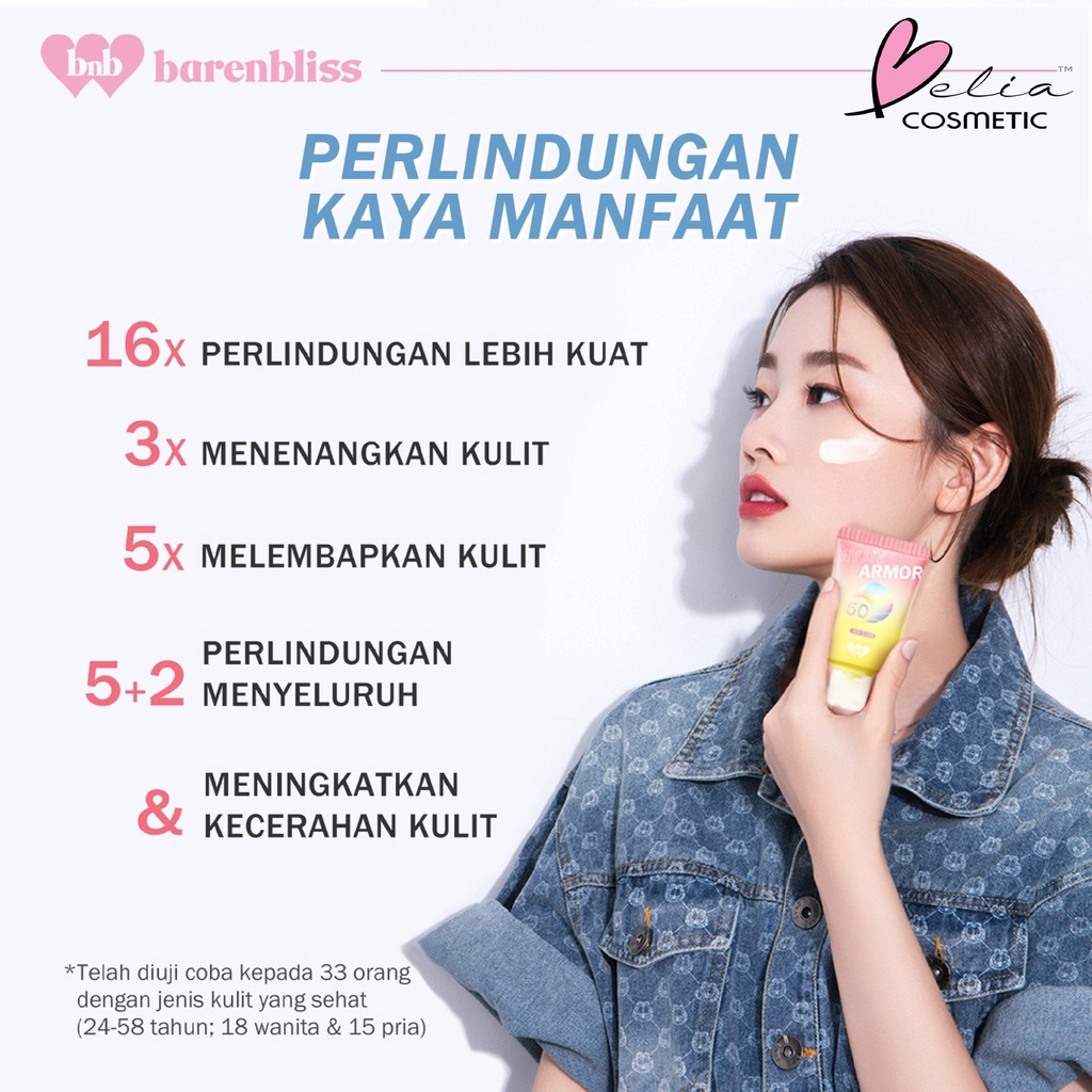 ❤ BELIA ❤ BNB barenbliss My UV Armor SPF 50 PA++++ - Face Sunscreen gel Moisturizer | BPOM