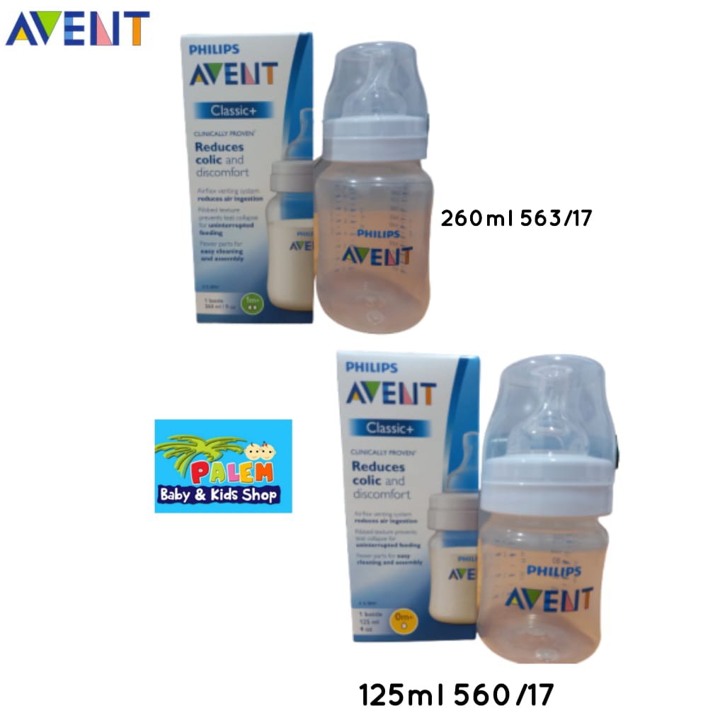 Botol Susu Philips Avent Classic 125ml DAN 260ML putih polos