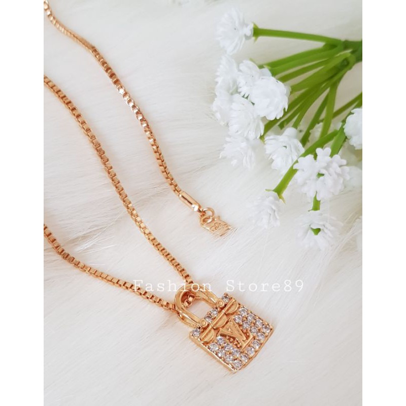 Kalung Import branded bestseller edisi terbatas perhiasan impor branded xuping lapis emas LVB