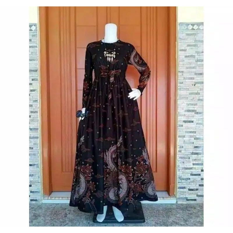 MS GAMIS BATIK FASHION SRIWEDARI MAXI BUMIL/BUSUI BUSANA MUSLIM TERMURAH SHOPEE-Nogogedi