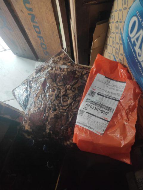 Batik Couple Keluarga Sania Ruffle Ori Ndoro Jowi Dnt Motif Rampel Merah