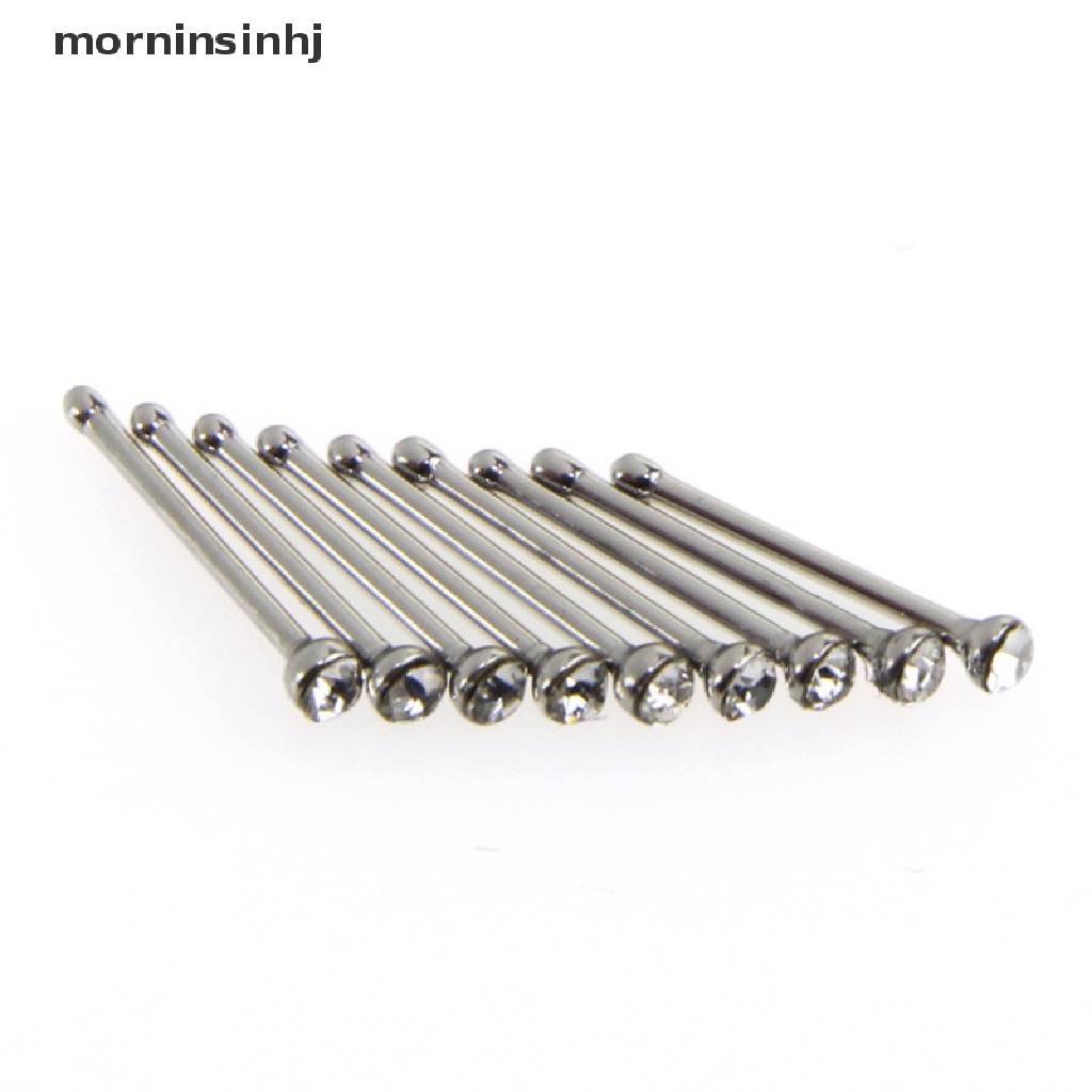 Mornin 60pcs Cincin Tindik Hidungtubuh Bahan Stainless Steel Hias Kristalberlian Imitasi