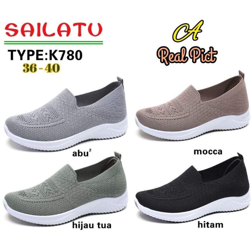 SEPATU FLAT SNEAKERS RAJUT ORI SAILATU IMPORT SOL KARET NYAMAN