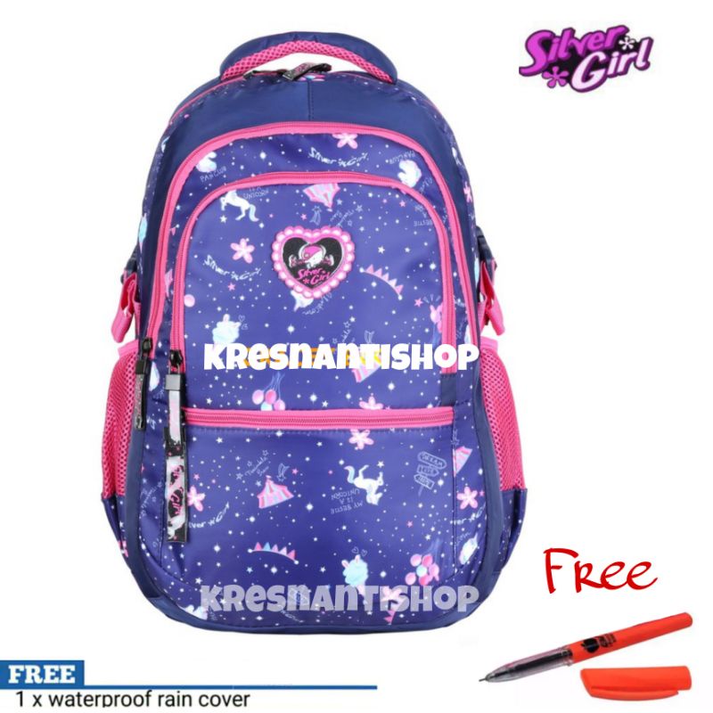 tas ransel sekolah anak perempuan import silvergirl