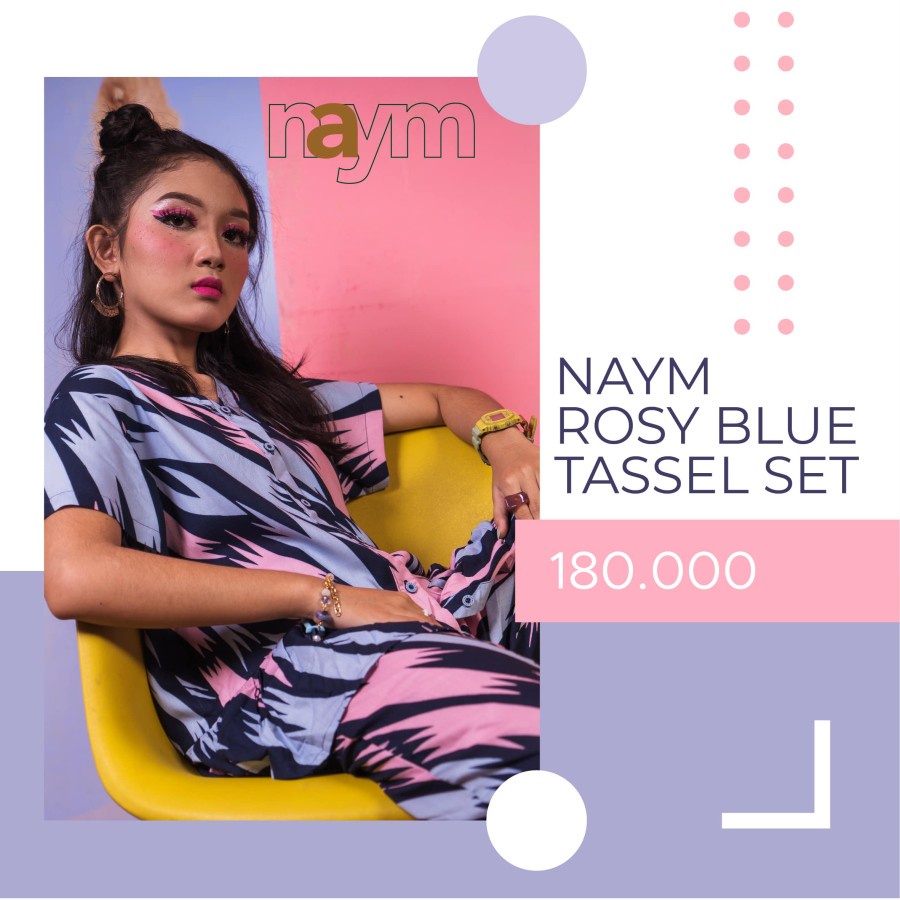 NAYM ROSY BLUE TASSEL SET