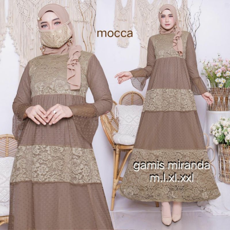 Baju Wanita kekinian Dress Kondangan Miranda Gamis Brokat Terbaru 2023 Gamis Lebaran Wanita