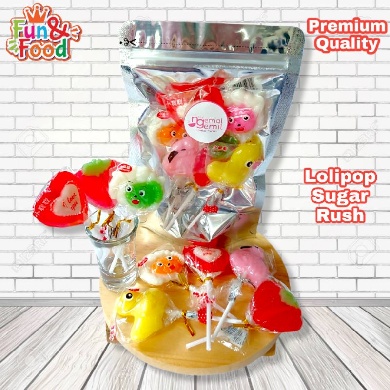 

Lolipop Sugar Rush Viral Karakter Fancy Mixed Kualitas Premium