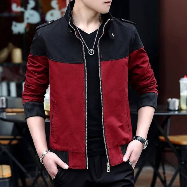Jaket pria terbaru merah hitam