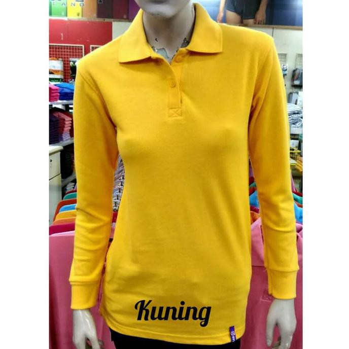 KAOS POLO SHIRT WANITA KUNING