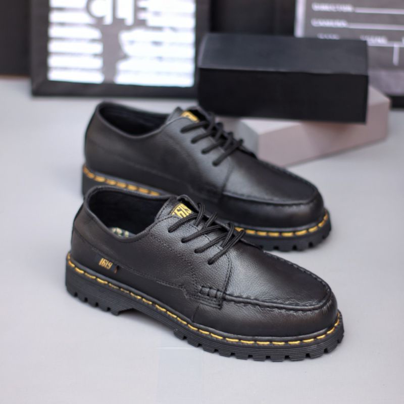 Xshoesbdg.id x Morbid Sepatu Formal Pria Hitam Pantofel Casual Kerja Kantor Kuliah