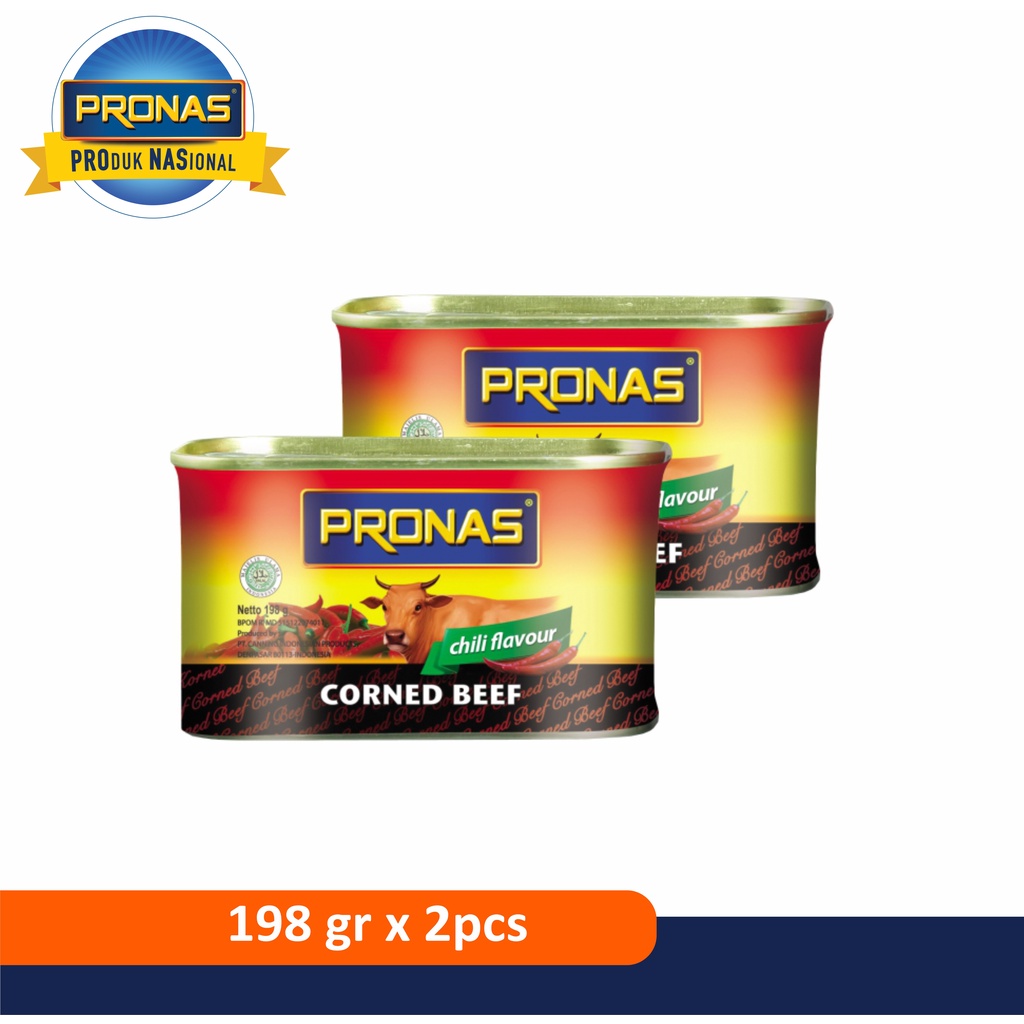 

Pronas Kornet Sapi Chili 198 g dalam kemasan kaleng EOE Bundling 2 pcs