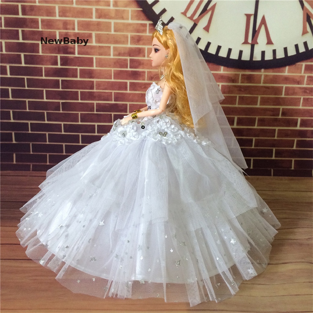 Dress Pesta Pernikahan Handmade Hias Sequin Untuk Aksesoris Boneka Barbie