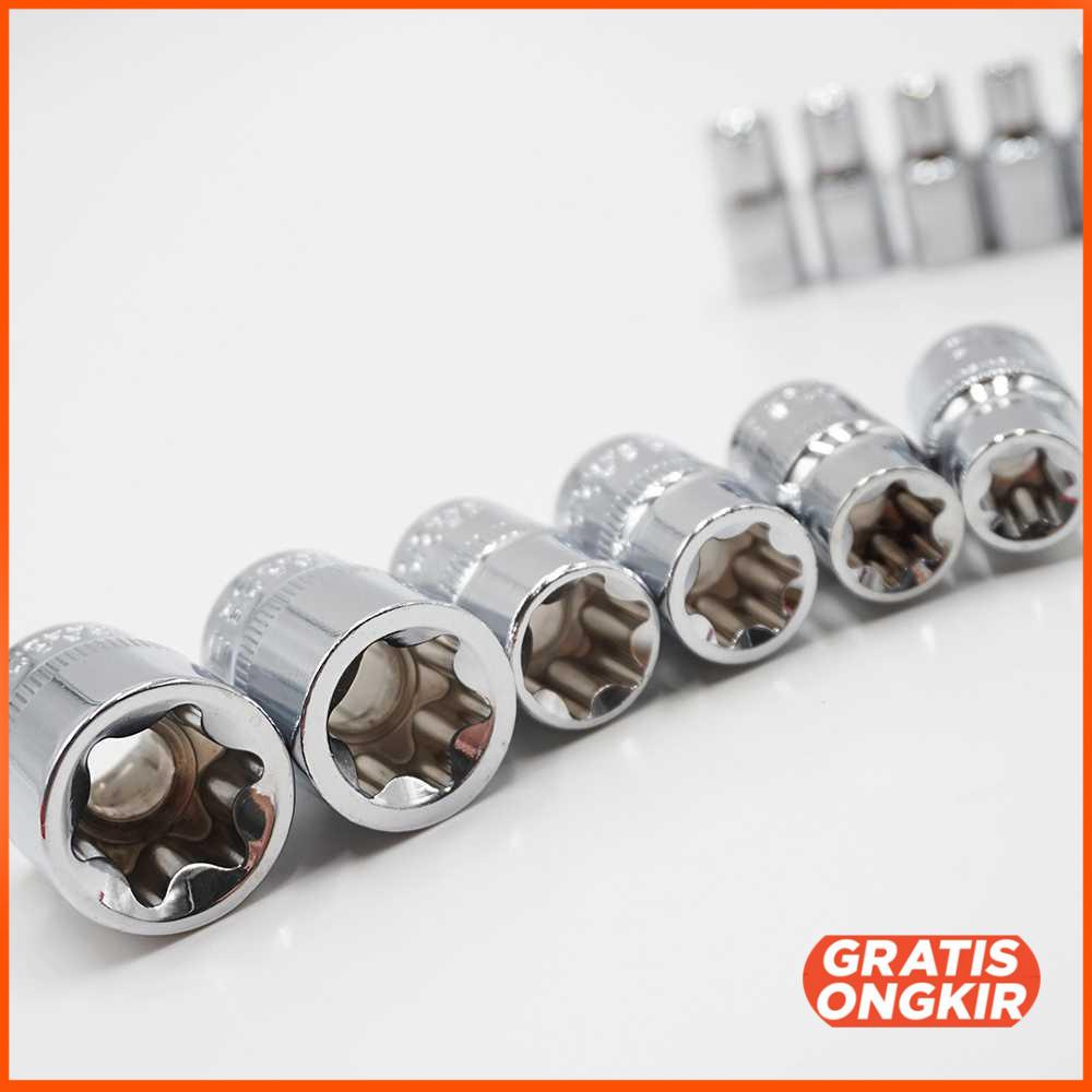 Socket Kepala Kunci Pas Torx Star Wrench Head 11 PCS SK-28