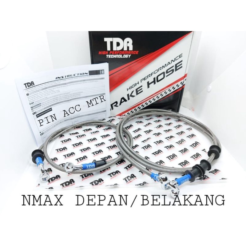 Kabel Selang Rem Nmax Non Abs / Set depan belakang TDR Racing Carbon selver TDR UK 110cm/210cm Pnp Nmax Non ABS