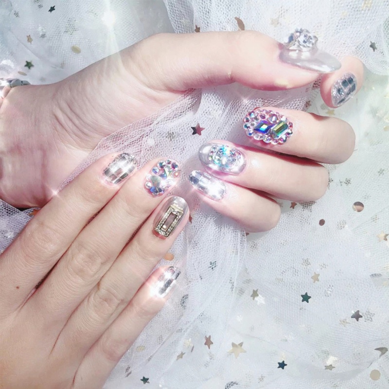 Siy Kristal Kaca Flat Back Aneka Bentuk Untuk Aksesoris Nail Art Diy