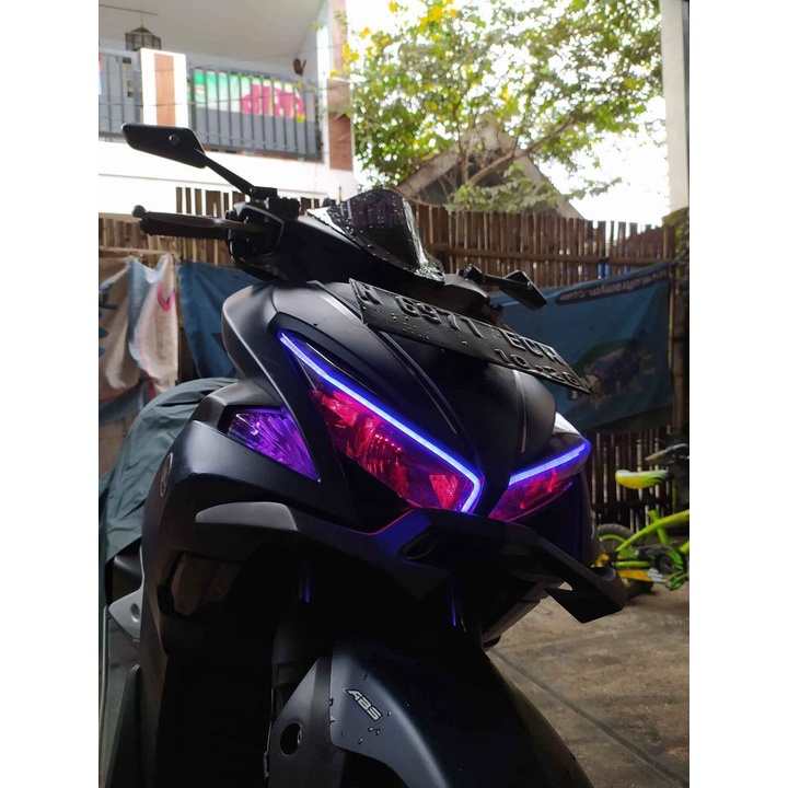 SEPAKET LAMPU LED ALIS DRL FLEXSIBEL ALL AEROX GRATIS DEMON EYES BERKUALITAS BAGUS FREE STICKER DAN KARDUS