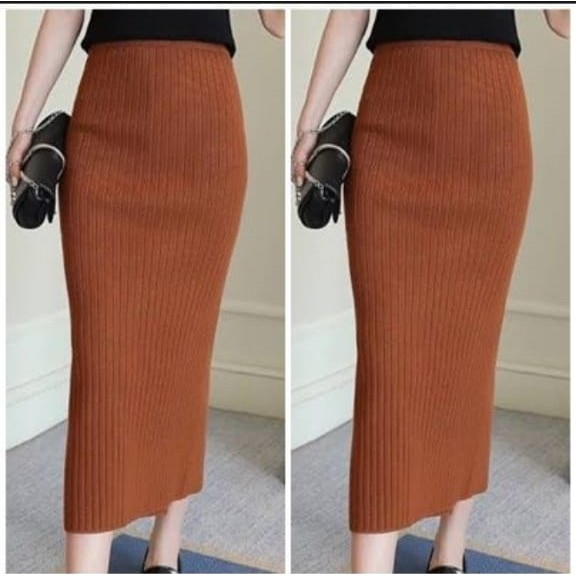 BEST SELLER ROK RAJUT PENCIL SKRIT RAJUT WANITA ( PANJANG )