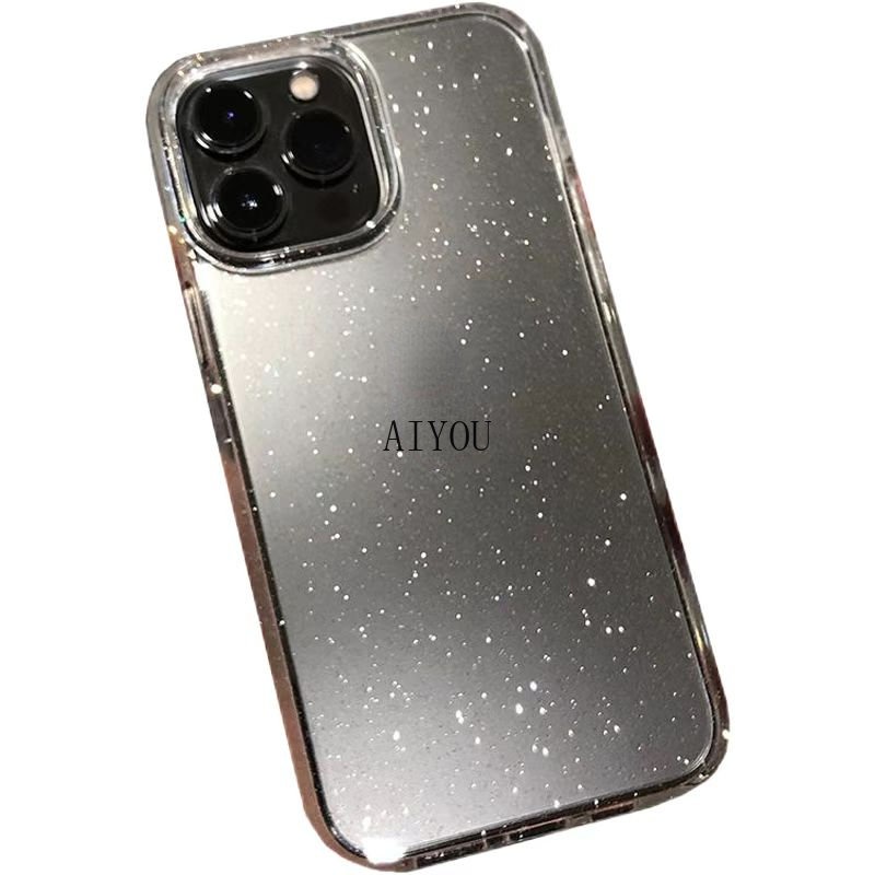 Soft Case Glitter Dua Lapis Transparan Untuk iPhone 14 Pro Max 13 11 12 Pro Max XR XS Max 7 8 Plus SE 3