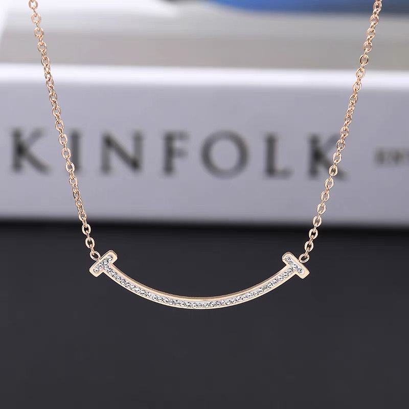 COD! kalung titanium wanita tifani diamond anti karat import