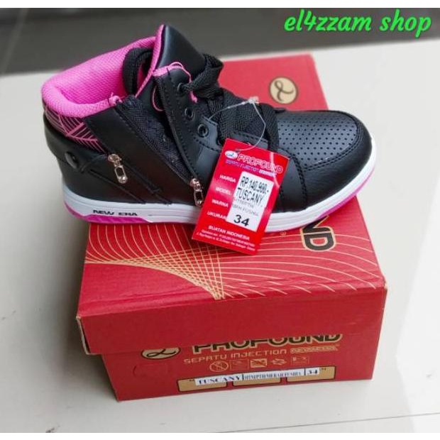 {PSI.15Jn22ᴿ} New Era Tuscany Sepatu Sekolah Sepatu Anak anak Warna Hitam Pink, Hitam Polos dan Hita