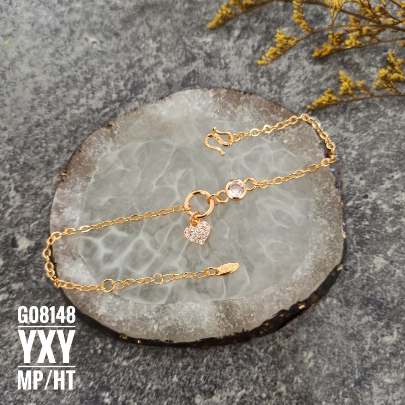 Gelang Yaxiya Rantai Love Gold G08149