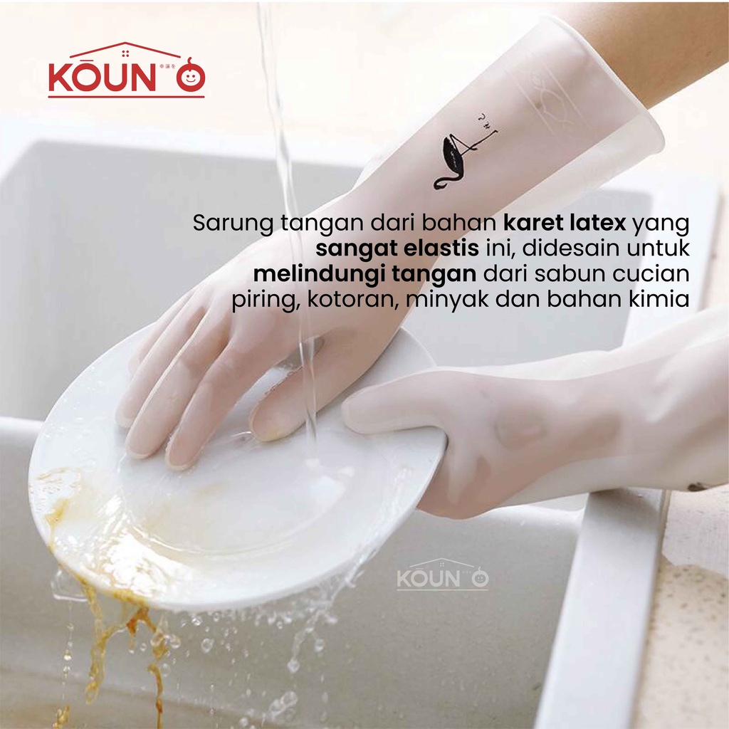 Sarung Tangan Karet Sarung Tangan Cuci Piring Sarung Tangan Kebun Anti Air Tebal Latex Rubber Glove