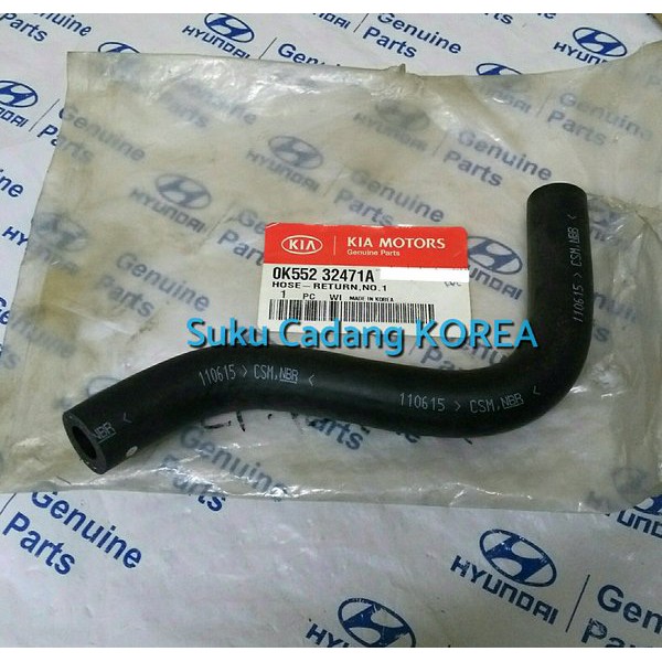 Hose Return No 1 0K552 32 471A Orisinil KIA Carnival Bensin Murah