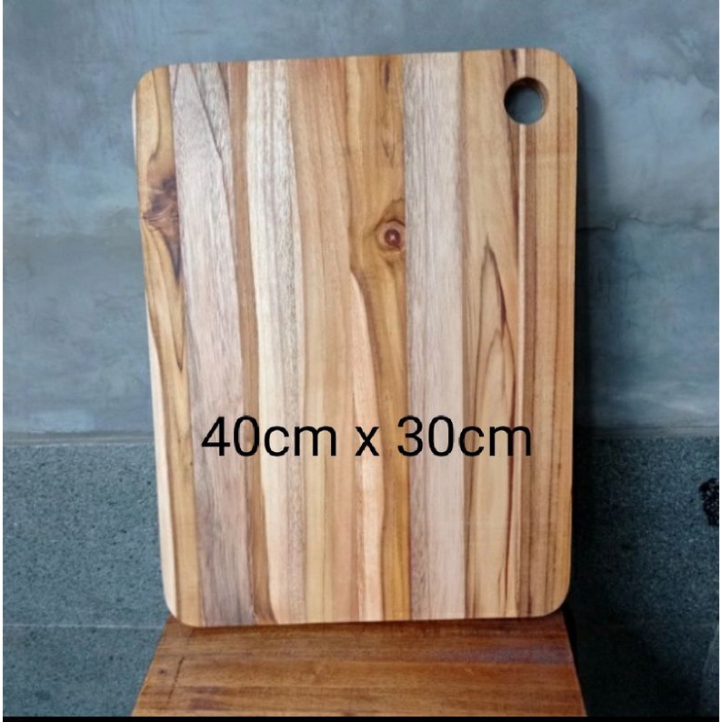 Talenan kayu jati asli jepara 40cm x 30cm / talenan kayu ASLI jati persegi 40x30cm