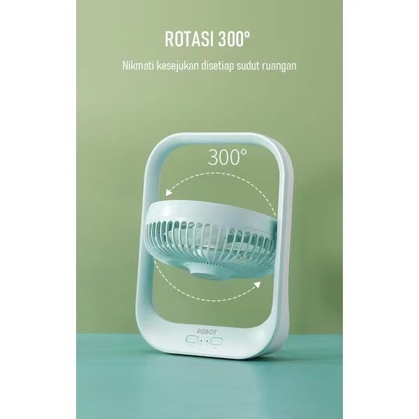 ROBOT RT-BF13 Portable Fan 4000mAh Kipas Angin Rotatable 300° 7inch LED Garansi Original Resmi