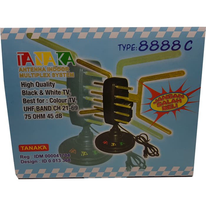 Antena Indoor Multiplex system UHF dan VHF Merk TANAKA 8888C