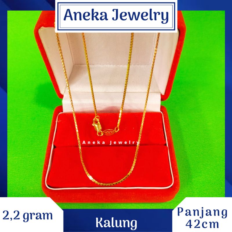 Kalung Santa 42cm, Perak 925, Sepuh Emas Rosegold