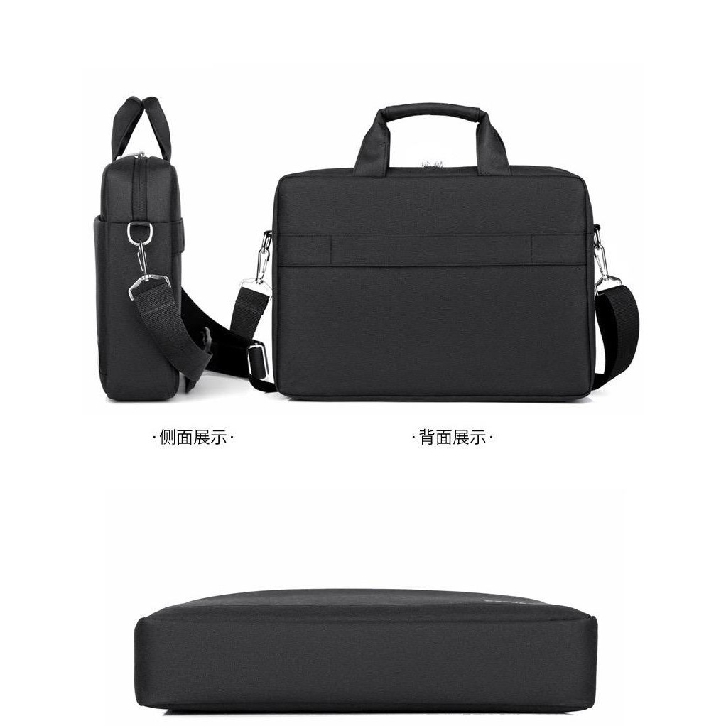 Tas Laptop Selempang Package Briefcase Waterproof Size 17 inch black