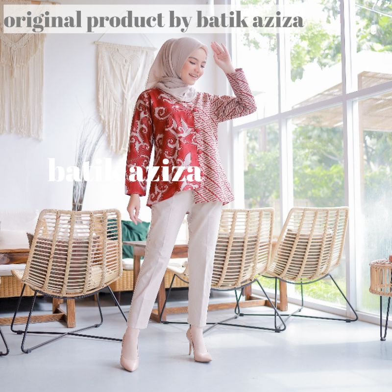 Batik Wanita Lengan Panjang Atasan Batik Couple Batik Baju Batik Wanita Bahan Katun by BATIK AZIZA
