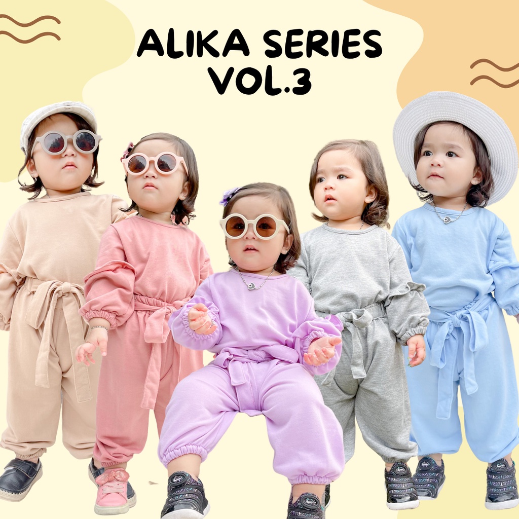 Alika Series Vol.3 One Set Anak Perempuan / Baju Muslim Anak / Baju Muslim Anak Perempuan 1-5 Thn Babyterry Premium