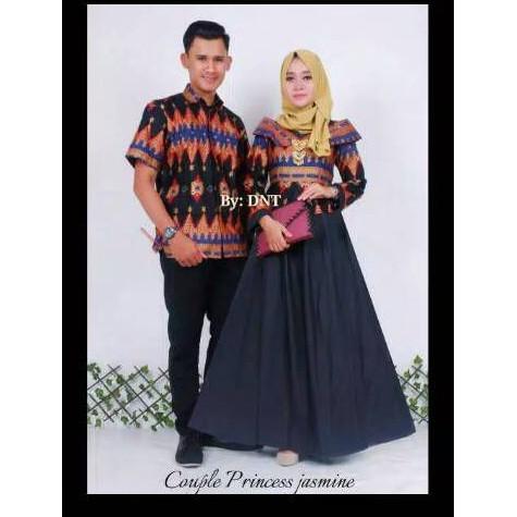 COUPLE GAMIS JASMINE SET PAPA MAMA BAHAN KATUN MIX BALOTELLI