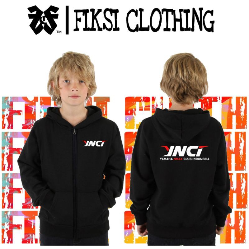 Jaket Sweater Hoodie Zipper Anak YNCI Logo - Fiksi Clothing