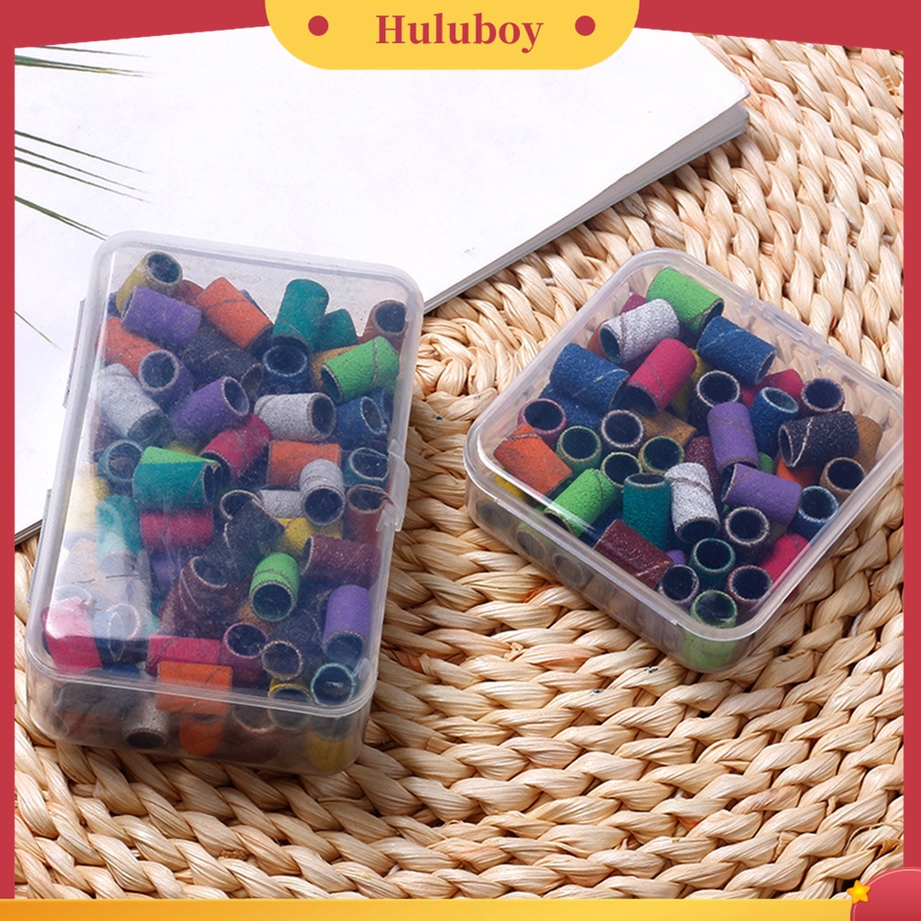 Huluboy Huluboy♡ 50 / 100Pcs Ring Amplas Poles Kuku Elektrik Warna Campur Untuk Manicure