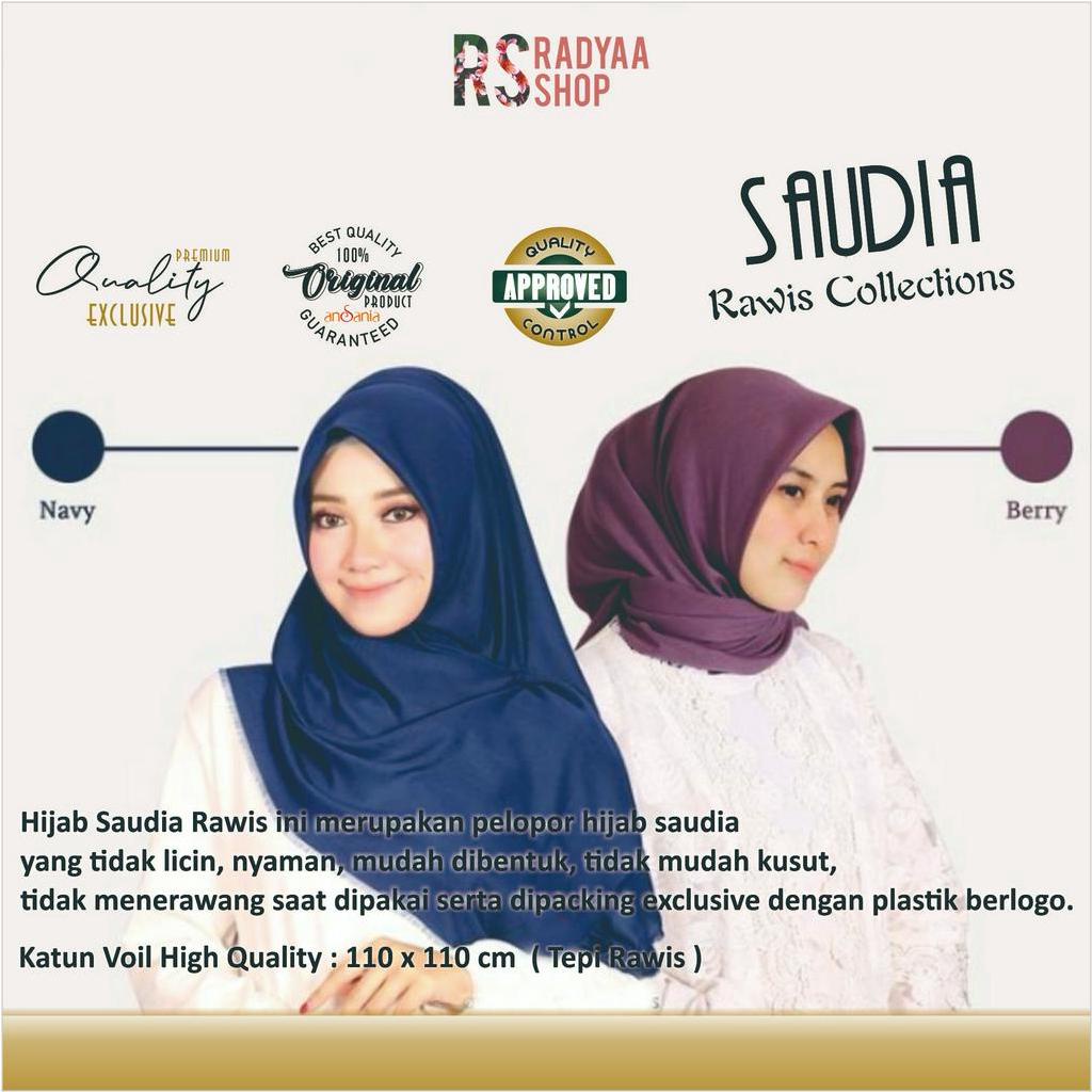 Kerudung Segi Empat Hijab Saudia Rawis Polos Jilbab Kerudung Segiempat Ansania Combo B