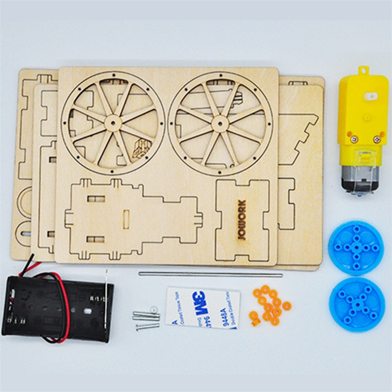 Set Mainan Edukasi Eksperimen Sains Robot Elektrik DIY Bahan Kayu Untuk Anak