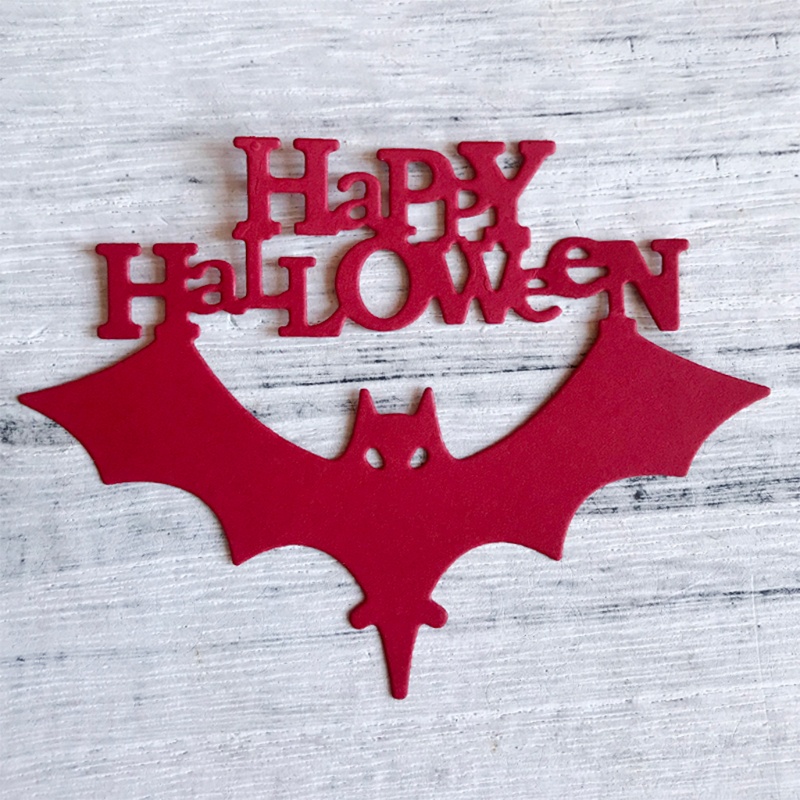 Zzz Cetakan Stensil Cutting Dies Motif Kelelawar Halloween Bahan Metal Untuk Scrapbook / Craft DIY