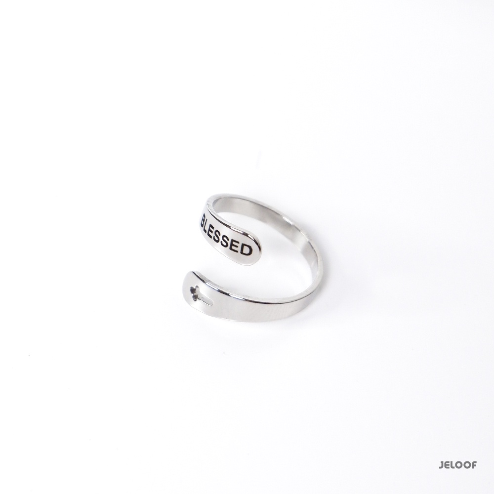 Jeloof Cincin Blessed | Size US 7 | Titanium Steel | For Men and Women