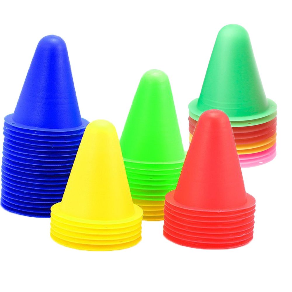 Wonderful 5 / 10pcs Cone Penanda Sepatu Roda / Sepak Bola Bahan Plastik 5 Warna