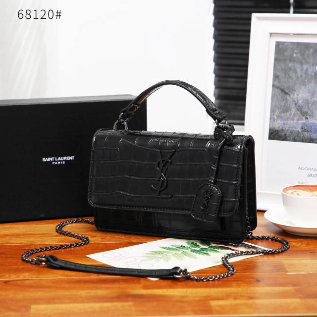 YSL Croco Sunset Top Handle bag 68120#