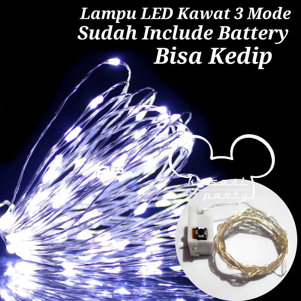 LAMPU LED NATAL PUTIH / LAMPU HIAS LED BATERAI / LAMPU TUMBLR / LAMPU LED KAWAT TERBARU
