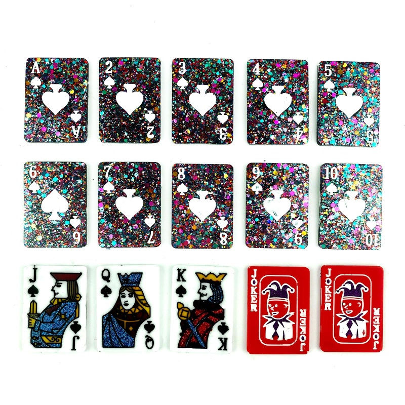 SIY 15 Sheets Resin Mold Silicone Playing Card Mold for Resin Casting Silicone Epoxy Molds for DIY Personalized Card Gam